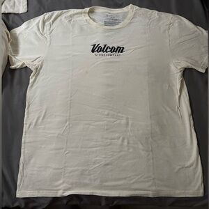 Volcom Men's Off-White Logo Short Sleeve Tee